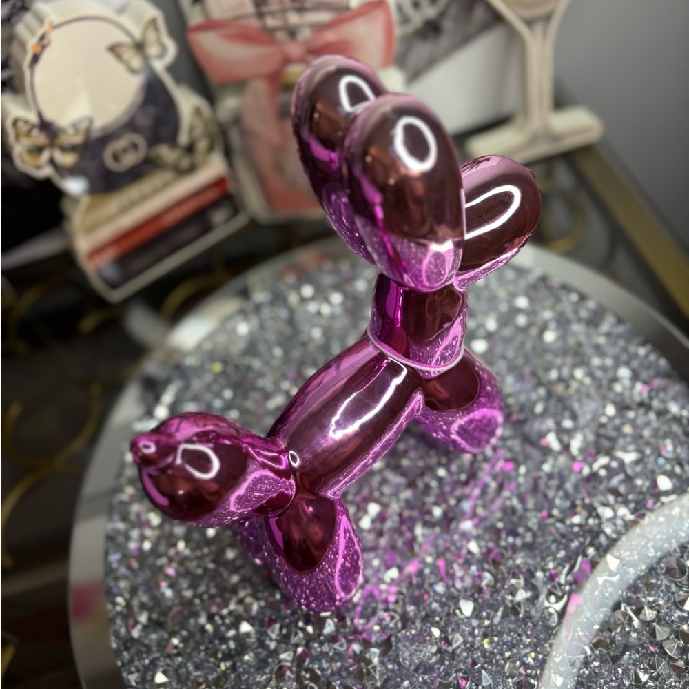 Metallic Pink Balloon Dog Sculpture - Picture 4 of 13